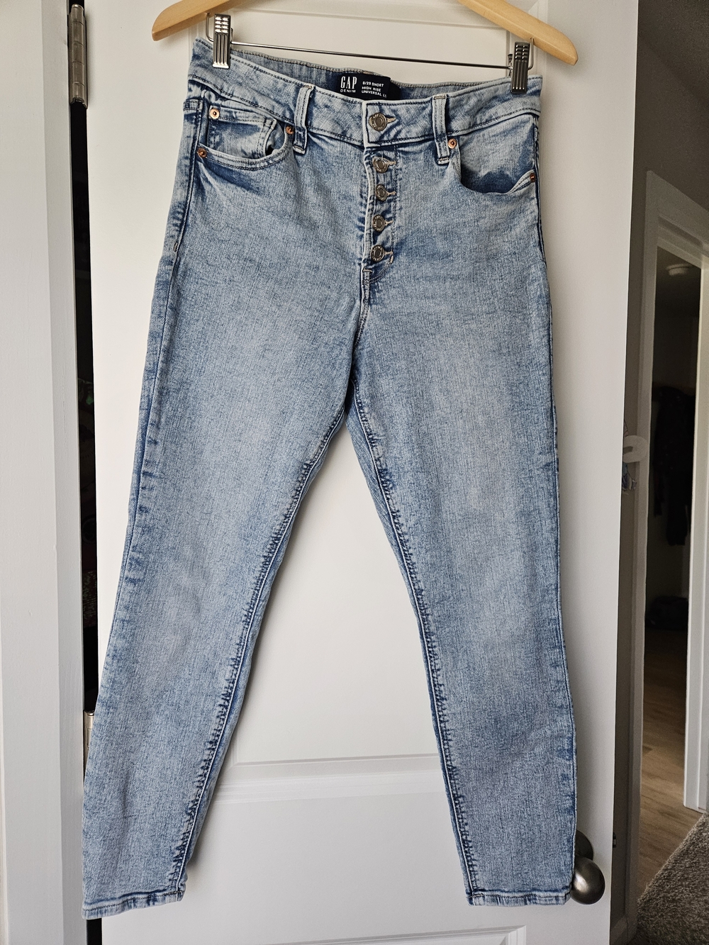 GAP High-Rise Light Blue Button-Fly Jeans